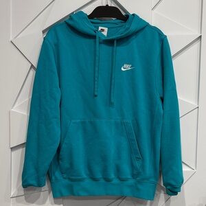 Nike Teal Pullover Hoodie - Men's Athletic Drawstring Sweatshirt